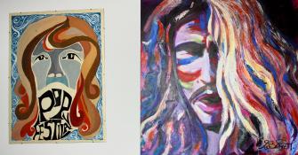 More than 40 years separate these two paintings... I was 16 when I imaginated this poster of a pop festival in 1969 (left picture)