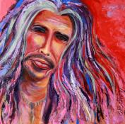 The Amazing Demon of screamin... and pink Steven Tyler (80 x 80 cm) (acrylic)